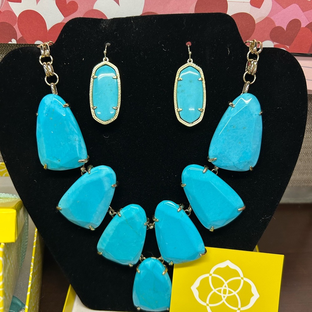Kendra Scott Blue Necklace and Earring Set